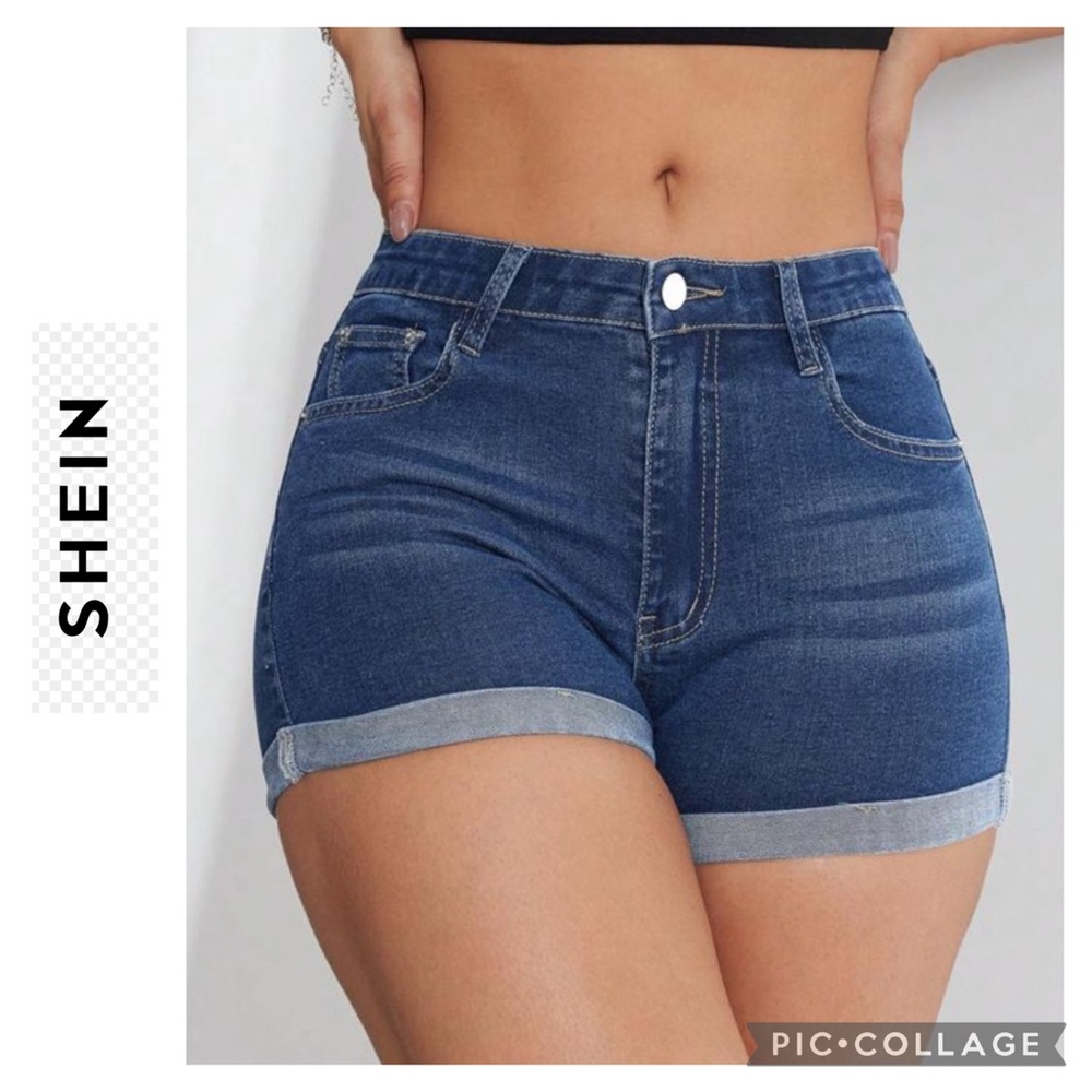 SHEIN Casual women’s Cuffed Denim Shorts size 8